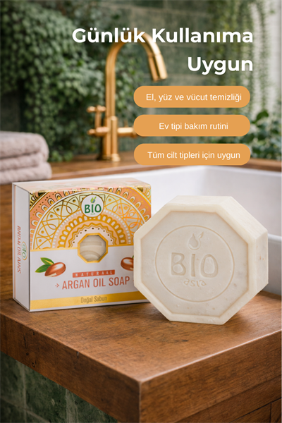 Bio Asia Argan Yağlı Sabun – Besleyici, Onarıcı & Yoğun Nemlendirici Cilt Bakımı 150 gr
