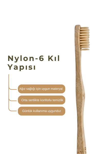 Bio Asia Bambu Diş Fırçası - Doğal Bambu Saplı Diş Fırçası