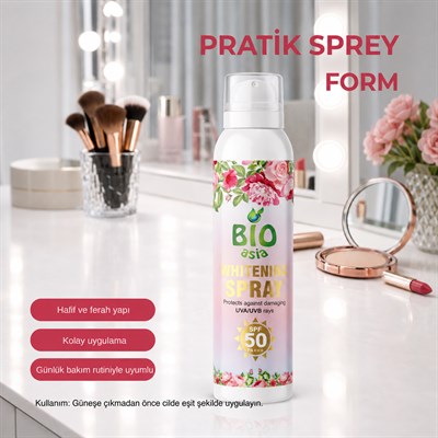 Bio Asia Beyazlatıcı Vücut Spreyi – Anında Beyazlık Veren & Cilt Tonu Eşitleyen Vücut Spreyi 200 ml
