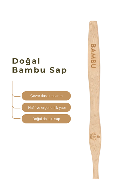 Bio Asia Doğal Bambu Diş Fırçası – Antibakteriyel, Ekolojik & Ahşap Kutulu Premium Model