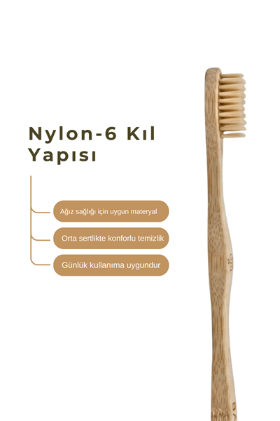 Bio Asia Doğal Bambu Diş Fırçası – Antibakteriyel, Ekolojik & Ahşap Kutulu Premium Model