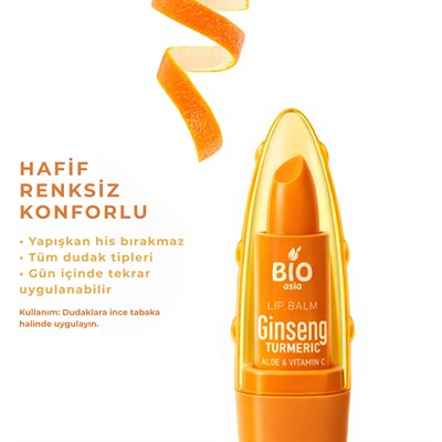 Bio Asia Ginseng & Vitamin C Lip Balm – Onarıcı, Aydınlatıcı & Nemlendirici Dudak Bakımı