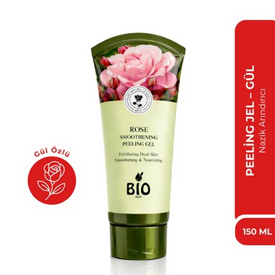 Bio Asia Gül Peeling Jel – Aydınlatıcı, Tazeleyici & Çiçek Özlü Cilt Temizliği 150 ml