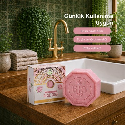 Bio Asia Gül Sabunu – Aydınlatıcı & Mis Kokulu Bitkisel Yumuşatma Etkisi 150 gr