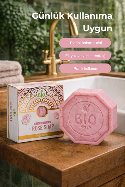 Bio Asia Gül Sabunu – Aydınlatıcı & Mis Kokulu Bitkisel Yumuşatma Etkisi 150 gr
