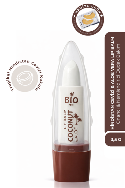Bio Asia Hindistan Cevizi & Aloe Vera Lip Balm – Tropikal Koku, Onarıcı Nemlendirme