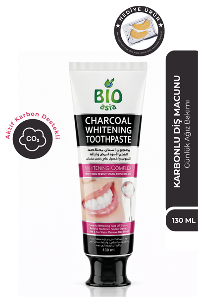 Bio Asia Karbon Diş Macunu – Beyazlatıcı Etki, Doğal Aktif Karbon Temizliği 130 ml