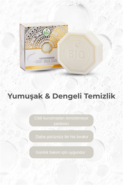 Bio Asia Keçi Sütü Sabunu – Cildi Besleyen, Yumuşatan & Nem Dengeleyen Doğal Sabun 150 gr