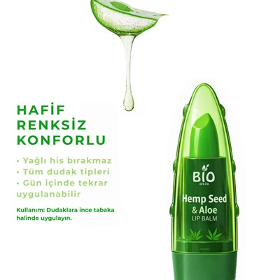Bio Asia Kenevir & Aloe Vera Lip Balm – Doğal Nemlendirme ve Yoğun Koruma