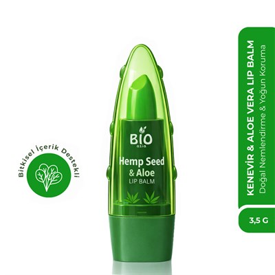 Bio Asia Kenevir & Aloe Vera Lip Balm – Doğal Nemlendirme ve Yoğun Koruma