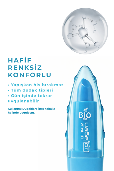 Bio Asia Kolajen & Aloe Vera Lip Balm – Dolgunlaştırıcı & Nem Canlandırıcı Dudak Bakımı