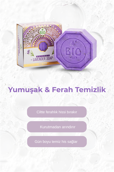 Bio Asia Lavanta Sabunu – Sakinleştirici, Rahatlatıcı Aromaterapi Etkili Sabun 150 gr