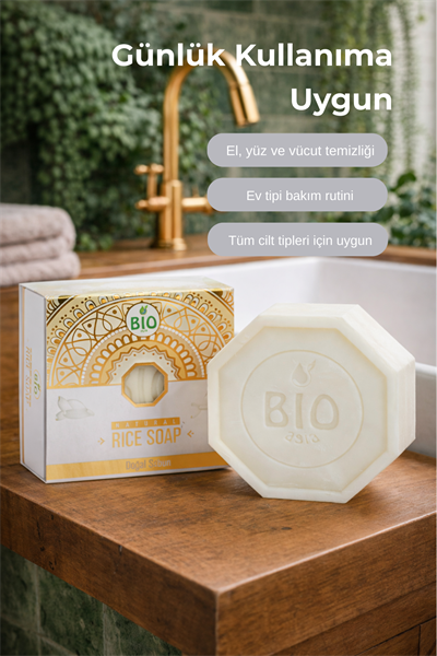 Bio Asia Pirinç Sabunu – Cilt Aydınlatıcı, Leke Görünümünü Azaltmaya Yardımcı Doğal Sabun 150 gr