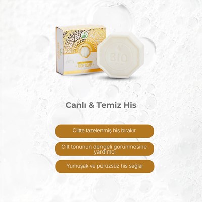 Bio Asia Pirinç Sabunu – Cilt Aydınlatıcı, Leke Görünümünü Azaltmaya Yardımcı Doğal Sabun 150 gr