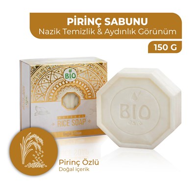 Bio Asia Pirinç Sabunu – Cilt Aydınlatıcı, Leke Görünümünü Azaltmaya Yardımcı Doğal Sabun 150 gr