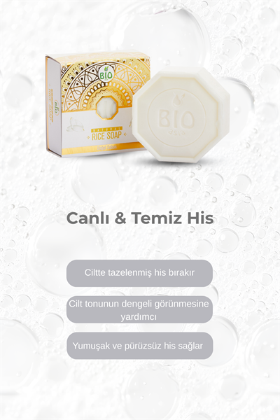 Bio Asia Pirinç Sabunu – Cilt Aydınlatıcı, Leke Görünümünü Azaltmaya Yardımcı Doğal Sabun 150 gr