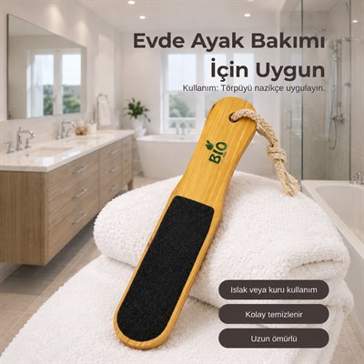 Bio Asia Profesyonel Ayak Topuk Törpüsü – Sertleşmiş Deriyi Arındıran Çift Yüzeyli Ahşap Törpü