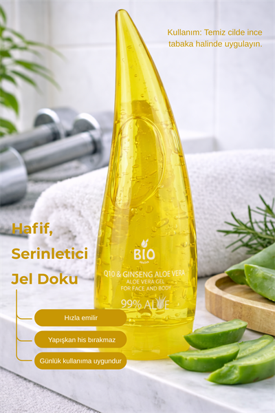 Bio Asia Q10 + Ginseng Enerji Jeli – Cilt Yenileyici, Canlandırıcı & Nemlendirici 250 ml