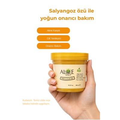 Bio Asia Salyangoz & Aloe Vera Jel – Akne Karşıtı, Cilt Yenileyici & Sıkılaştırıcı 300 ml