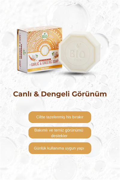 Bio Asia Sarımsak + Ginseng Sabunu – Saç Dökülmesi Karşıtı Güçlendirici Özlü Sabun 150 gr