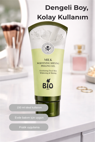 Bio Asia Süt Peeling Jel – Cildi Yumuşatan, Ölü Derileri Nazikçe Arındıran Süt Özlü Formül 150 ml