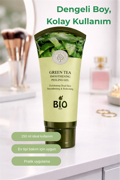 Bio Asia Yeşil Çay Peeling Jel – Yağ Dengesi Sağlayan, Gözenek Arındırıcı 150 ml
