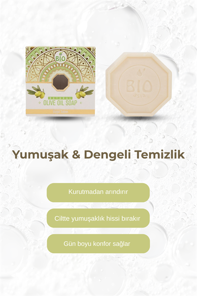 Bio Asia Zeytinyağlı Sabun – Yoğun Nemlendiren, Cildi Besleyen Doğal Zeytin Sabunu 150 gr