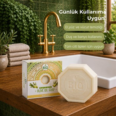 Bio Asia Zeytinyağlı Sabun – Yoğun Nemlendiren, Cildi Besleyen Doğal Zeytin Sabunu 150 gr