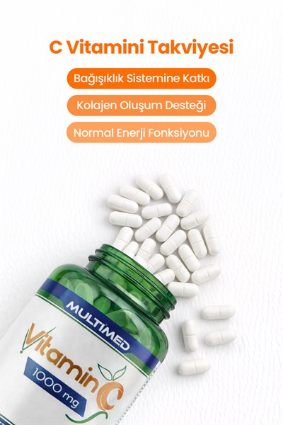Multimed C Vitamini 1000 mg – Uzun Süreli Etki & Direnç Koruma – 90 Tablet