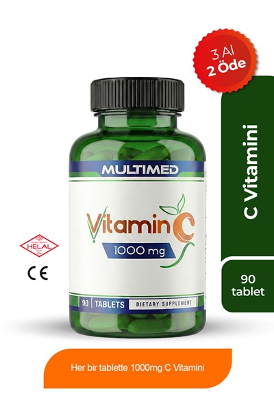 Multimed C Vitamini 1000 mg – Uzun Süreli Etki & Direnç Koruma – 90 Tablet