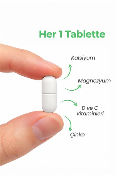 Multimed Kalsiyum Magnezyum Çinko D3 – Kemik, Diş & Kas Sağlığı – 60 Tablet