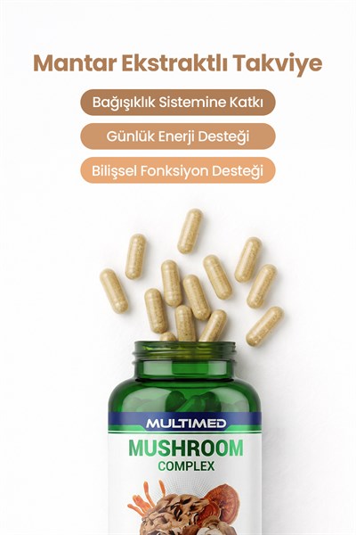 Multimed Mantar Kompleksi – Bağışıklık Sistemi Güçlendirici 4’lü Mantar Karışımı – 120 Kapsül