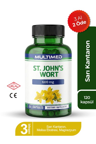 Multimed St. John’s Wort Sarı Kantaron – Doğal Sakinleştirici & Ruh Hali Dengesi – 120 Kapsül
