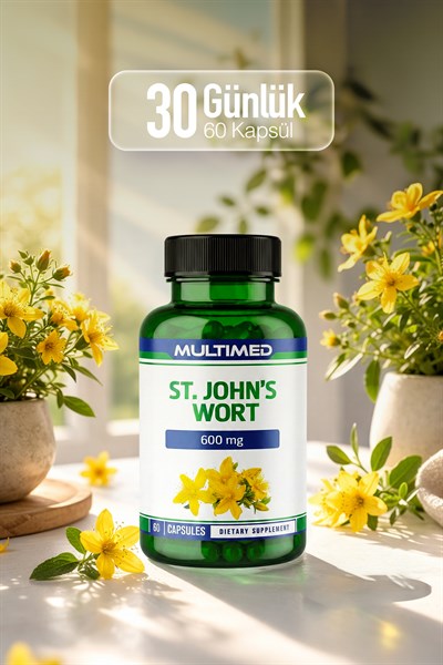 Multimed St. John’s Wort Sarı Kantaron – Stres Azaltıcı & Duygusal Denge – 60 Kapsül