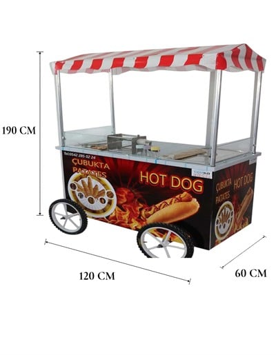 Çubukta Patates Hotdog Arabası 60x120 (Model Çiğli)