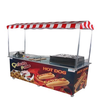 Çubukta Patates Hotdog Arabası 65x180 (Model Dalyan)