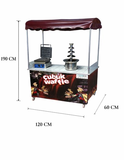 Çubukta Waffle Çikolata Şelalesi Makinası (Model Sinop)