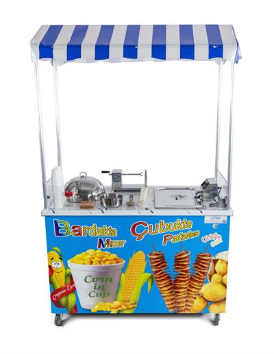 Elektrikli Bardakta Mısır Çubukta Patates Arabası Elektrikli 60x120 (Model Eskişehir)