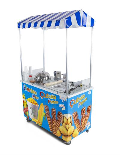 Elektrikli Bardakta Mısır Çubukta Patates Arabası Elektrikli 60x120 (Model Eskişehir)