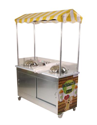 Elektrikli Çift Kazanlı Bardakta Mısır Tezgahı 60x120 (Model Van)