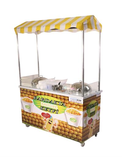 Elektrikli Çift Kazanlı Bardakta Mısır Tezgahı 60x120 (Model Van)