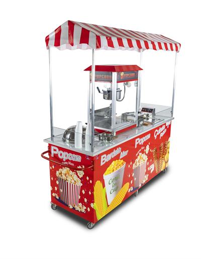Elektrikli Çubukta Patates Bardakta Mısır ve Popcorn Arabası 65x180 (Model Kastamonu)