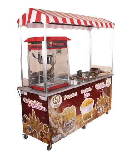 Elektrikli Çubukta Patates Popcorn ve Bardakta Mısır Arabası 65x180 (Model Yalova)