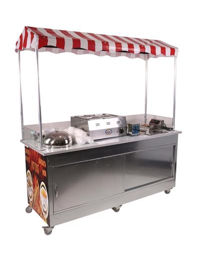 Elektrikli Hot Dog Çubukta Patates ve Bardakta Mısır Standı 65X180 (Model Çeşme)