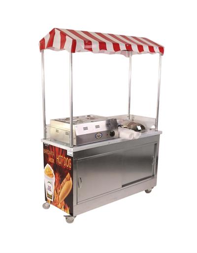 Elektrikli Hotdog Sosisli ve Bardakta Mısır Arabası 60x120 (Model Kırşehir)