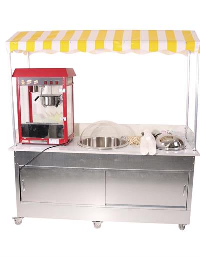 Elektrikli Pamuk Şeker Popcorn ve Bardakta Mısır Arabası 65x180 (Model Antalya)