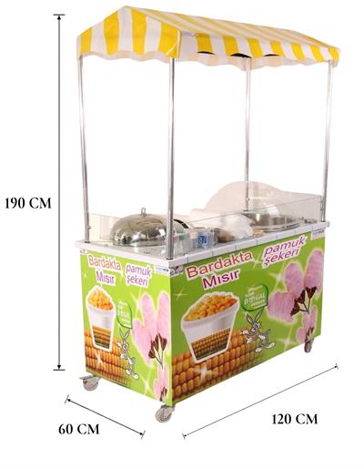 Pamuk Şeker ve Bardakta Mısır Arabası Elektrikli 60x120 (Model Konya)