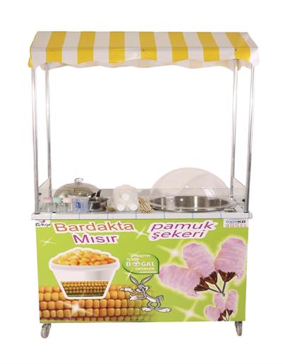 Pamuk Şeker ve Bardakta Mısır Arabası Elektrikli 60x120 (Model Konya)