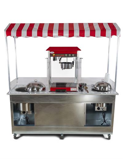 Elektrikli Popcorn Mısır Patlatma, Koçan Mısır ve Bardakta Mısır Tezgahı 65x180 (Model Ayvalık)