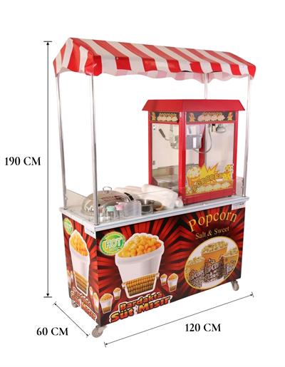 Elektrikli Popcorn ve Bardakta Mısır Tezgahı 60x120 (Model Bahçelievler)